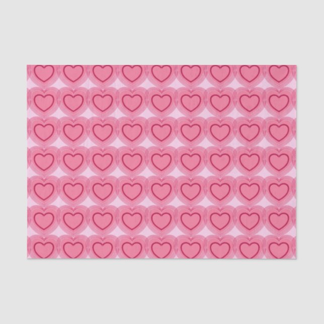 Papel De Seda Corações Abstrato modernos - Azalea rosa (Frente )