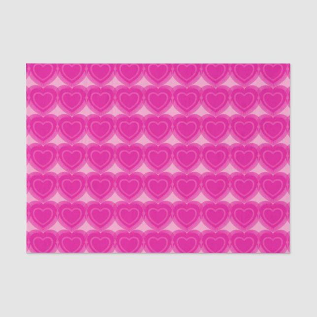 Papel De Seda Corações Abstrato modernos - Cor-de-rosa Fúchsia (Frente )