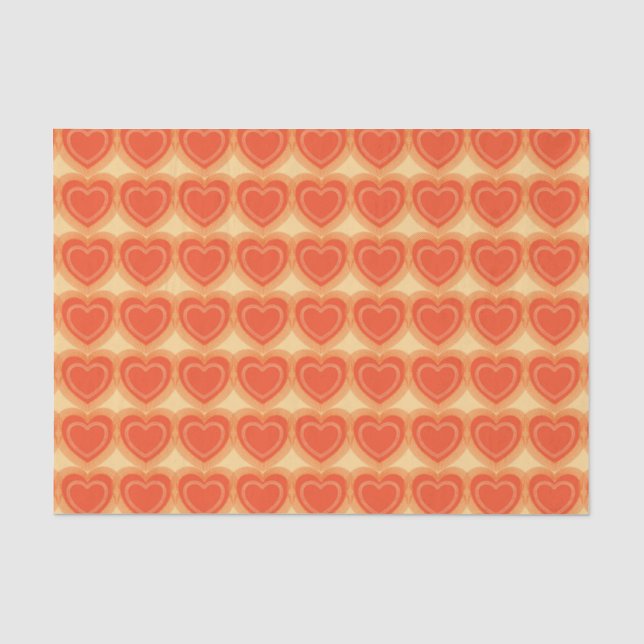 Papel De Seda Corações Abstrato modernos - Laranja mandarim (Frente )