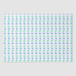 Papel De Seda Corações Azul e Verde chá de fraldas