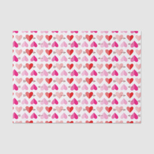 Papel De Seda Corações bonitos do dia dos namorados & setas ro