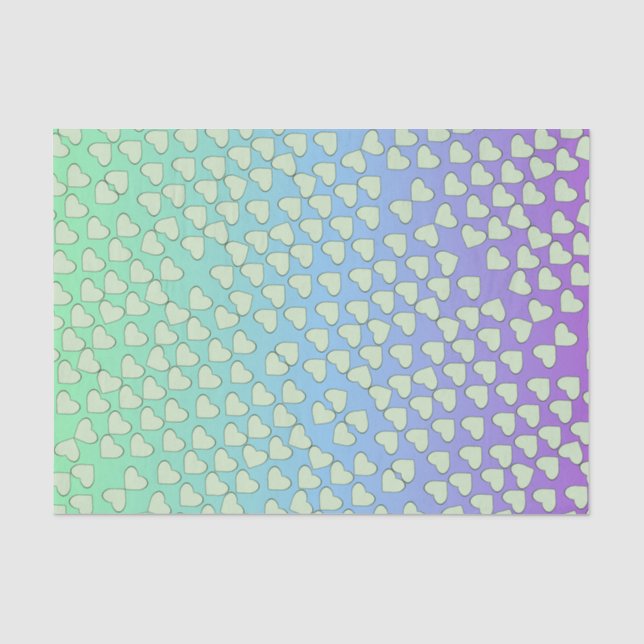 Papel De Seda Corações Coloridos (Frente )