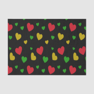 Papel De Seda Corações Coloridos Vermelho Verde Amarelo Dia dos