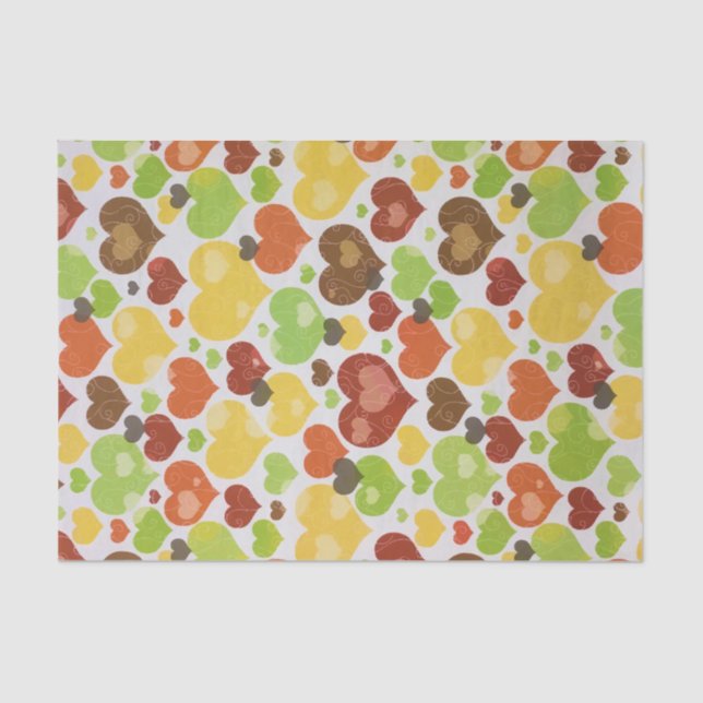 Papel De Seda Corações com Amor Floral Pia (Frente )