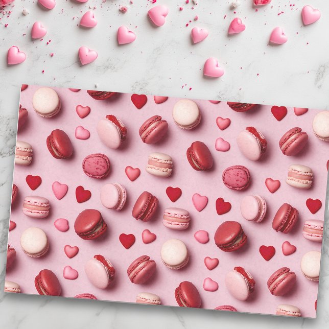 Papel De Seda Corações de Biscoito Macaron do Dia dos Namorados (Criador carregado)