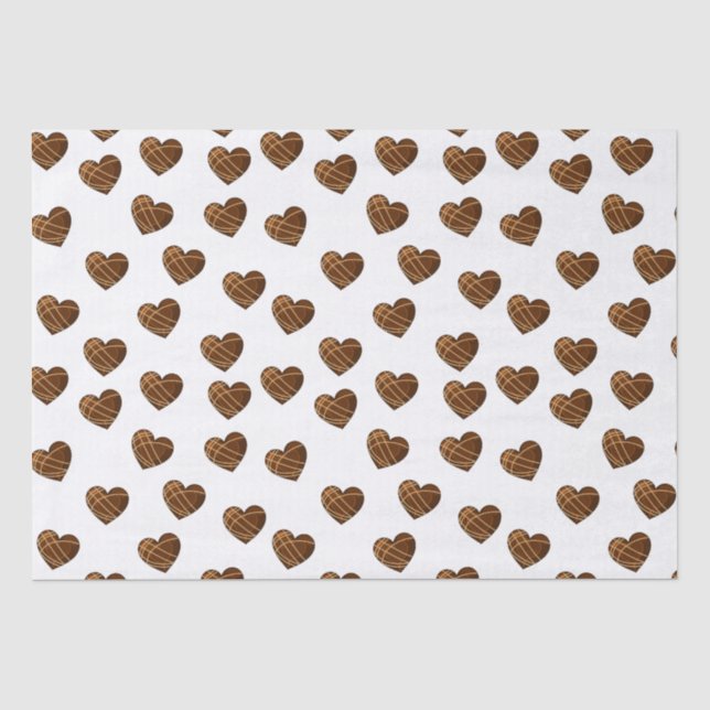 Papel De Seda Corações de Chocolate  (Frente )