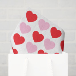 Papel De Seda Corações de Dia dos Namorados Vermelhos e Rosas