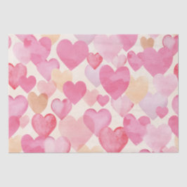 Papel De Seda Corações de Namorados de Aquarela