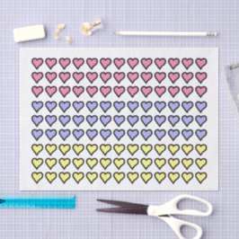 Papel De Seda Corações de Pastel Divertidos