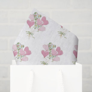 Papel De Seda Corações de São Valentim Balões de Coração Rosa e