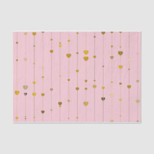 Papel De Seda Corações do Ouro do dia de os namorados Rosa