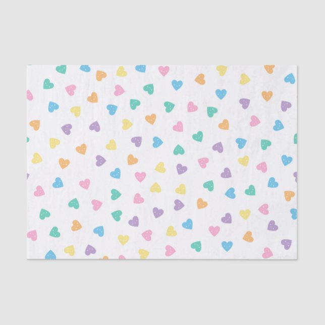 Papel De Seda Corações Doces de Pastel de Kawaii (Frente )