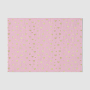 Papel De Seda Corações Dourados cor-de-rosa (Design série 70 ros
