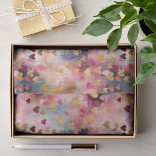 Papel De Seda Corações Dourados de Cor do Abstrato dia de os nam