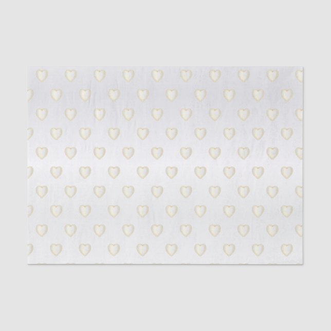 Papel De Seda Corações Dourados e Diamantes Satin (Frente )