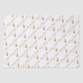 Papel De Seda Corações Dourados Personalizados