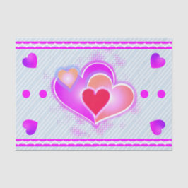 Papel De Seda Corações e faixas rosa