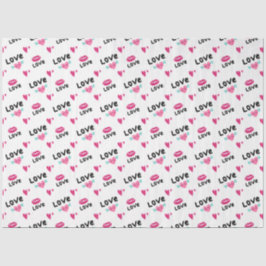 Papel De Seda Corações e Lábios