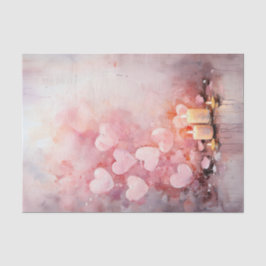 Papel De Seda Corações e Velas Rosa-namorados