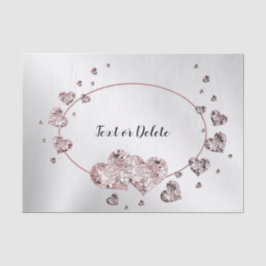 Papel De Seda Corações Geométricos Elegantes Rosa Pêssego Brilha