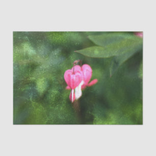 Papel De Seda Corações Hemorrágicas de Textura Verde Rosa Floral