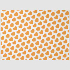 Papel De Seda Corações Laranja Modernas Notas Felizes de Amor