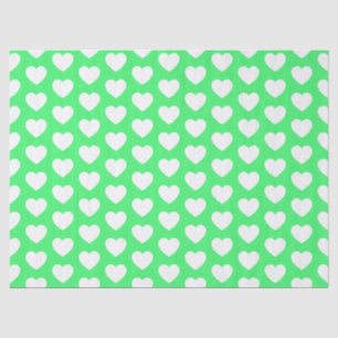 Papel De Seda Corações, Livro Branco sobre Tecidos Verde Claro