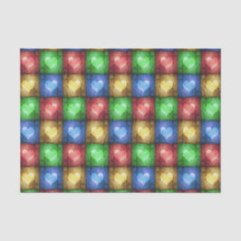 Papel De Seda Corações Russos Coloridos do Dia de os namorados