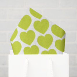 Papel De Seda Corações Verde Lima Notas de Amor Modernas Diverti