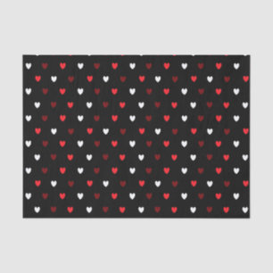 Papel De Seda Corações vermelhos e brancos em preto