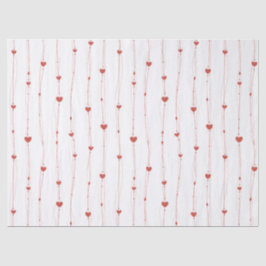 Papel De Seda Corações Vermelhos Em Fitas Namorados De Padrão Se