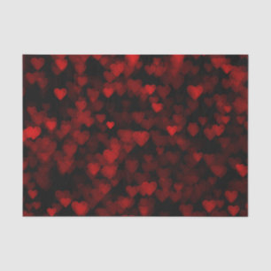 Papel De Seda Corações Vermelhos Visão Turva Preto Escuro Amor R