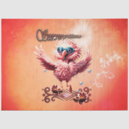 Papel De Seda Coragem bonita do flamingo dando boas-vindas ao ve