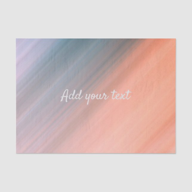 Papel De Seda Coral Claro e Azul Cinza Personalizável (Frente )
