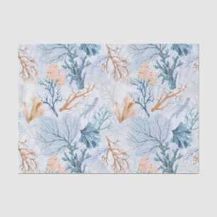 Papel De Seda Coral marinho do Oceano Azul