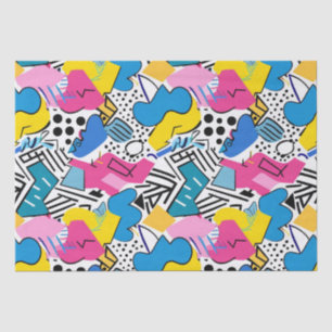 Papel De Seda Corantes Brilhantes 90s Abstrato Funky Art Pattern