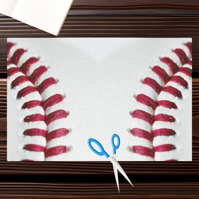 Papel De Seda Cordas de rendas vermelhas de baseball branco (Criador carregado)