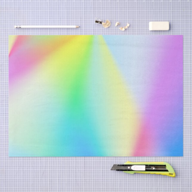 Papel De Seda Cores arco-íris pastel iridescente moderno (Arte )