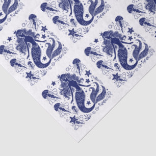 Papel De Seda Cores DIY Sedutora Sereia Água-viva Estrela-do-mar