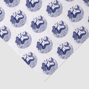 Papel De Seda Cores DIY Sultry Mermaid in Waves Azul