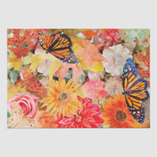 Papel De Seda Cores e tesouros de arte com borboleta monarca