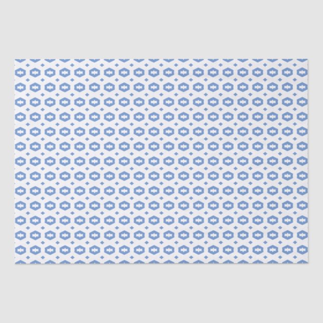 Papel De Seda Cornflower Blue e White: Geometriana (Frente )