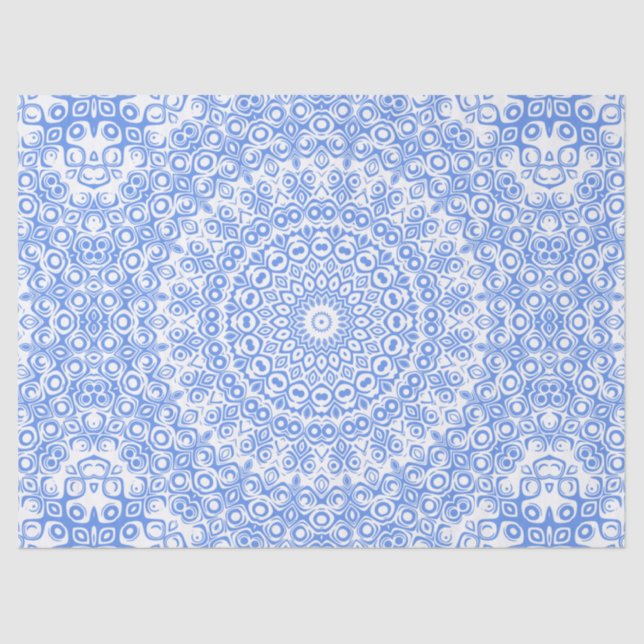 Papel De Seda Cornflower Blue Mandala Padrão (Frente )