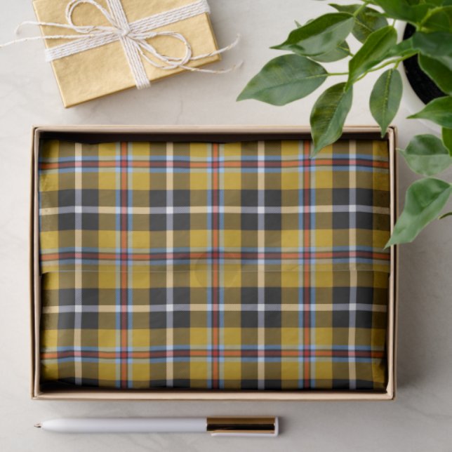 Papel De Seda Cornish National Tartan Yellow and Black Xadrez (Presente)