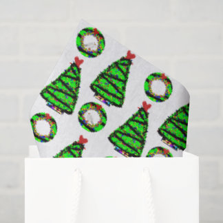 Papel De Seda Coroa de Natal de gaivota punk e árvore de Natal