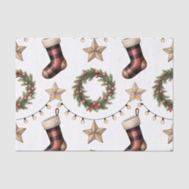 Papel De Seda COROA DE NATAL MEIas LUZES ESTRELAS