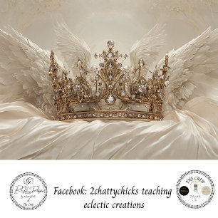 Papel De Seda Coroa Dourada de Asa de Anjo Divina Realeza
