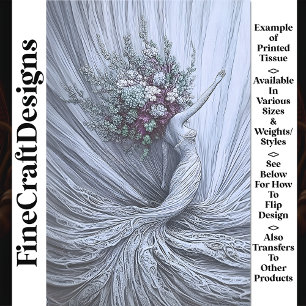 Papel De Seda Coroa Floral Mulher Dourada Graciosa Decoupage W3