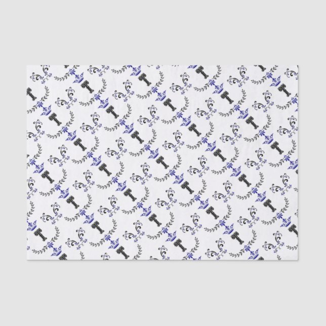 Papel De Seda Coroa Monograma 'T' (Frente )