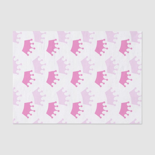 Papel De Seda Coroa Real Rosa Chás de Bebê da Princesa de Contos (Frente )